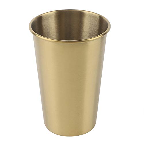 Metall Trinkbecher, 500ml Goldene Edelstahl-Tasse Single Wall Beer Cup Wieder Verwendbare Kaffeetassen Für Bar Home Restaurant von HERCHR