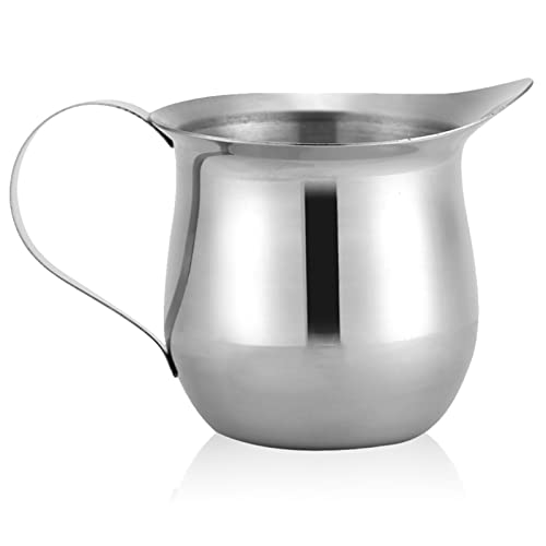 MilchkäNnchen Edelstahl Milk Pitcher 240ml Milchschäumkrug für Espresso Kanne Latté Milchaufschäumer Tasse von HERCHR