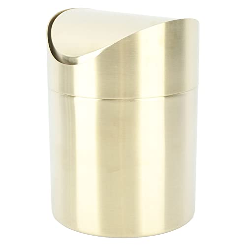 Mini-Mülleimer Für Die Arbeitsplatte, Edelstahl-Tisch-Mülleimer, Mülleimer Mit Schwingdeckel, Goldene Arbeitsplatten-Mülleimer Für zu Hause von HERCHR
