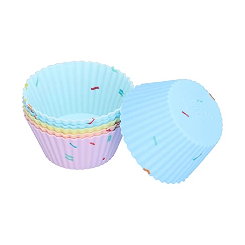 Mini Muffinform, 20 Stück Silikon Cupcake Backförmchen, wiederverwendbare Silikon Cupcake Form für Kekse Käsekuchen Gebäck(Runden) von HERCHR