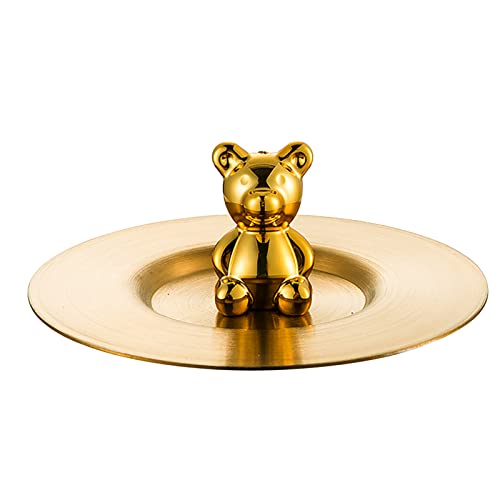 Niedliche Bärenbecher -Tasse, Edelstahl Staubdestellte Kaffeetasse Deckel isoliert wiederverwendbare universelle Getränke Cover Deckel für Camping im Freien Tee Glasweinkappe (golden) von HERCHR