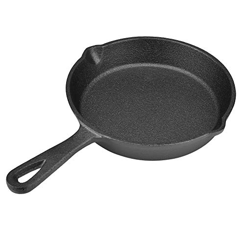 edelstahlpfanne unbeschichtet, stainless steel pan, edelstahlpfanne, 16cm Gusseisenpfanne, Rund Bratpfanne Antihaft Pfanne Grillpfanne Kochen Eisenpfanne für Kochfeld, Backofen und Grill von HERCHR