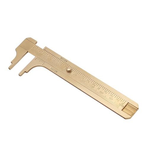 Pocket Vernier -Bremssattel -Herrscher, 2 PCs Messing Doppelstufe mm Zoll Gleitmessgeräte für Perlendraht -Juwelen Ringe Messung (100 mm) von HERCHR