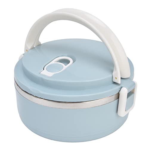 Runde Edelstahl -Lunchbox, 8,5 cm/3,3 Zoll Höhe 15 cm/5,9 -Zoll -Durchmesser und Leckdetermeter Wärmedämmung Food Box Einschicht einschicht von HERCHR