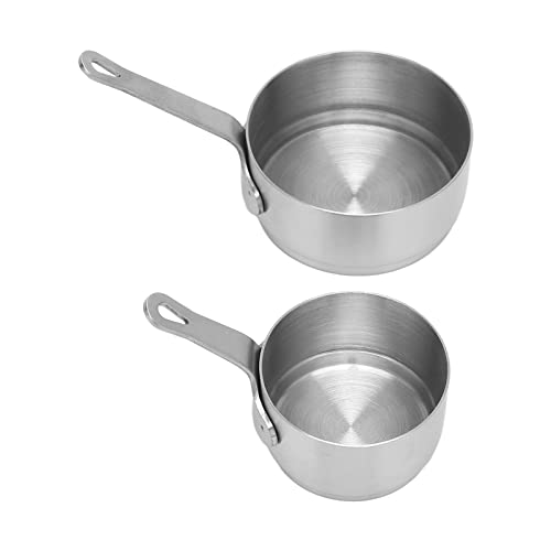 Saucen becher, 2 Stück 304 Edelstahl Dip Sauce Ramekins Stapelbarer Griff Design Mini Soße Pan für Bankett Picknick im Freien von HERCHR