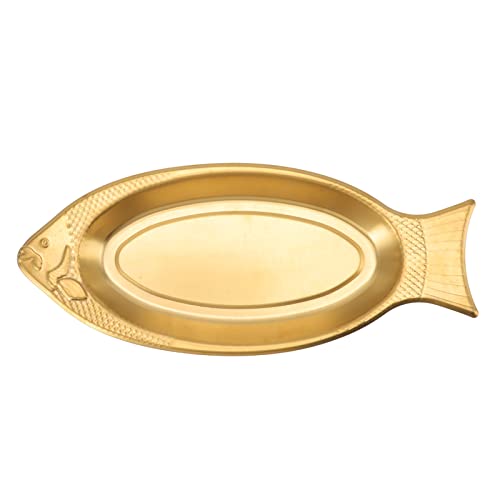 Servierplatte, Edelstahl-Tabletts in Fischform, Serviertabletts, Snack-Appetizer-Aufbewahrungstablett für Home-Restaurant-Küche(Gold) von HERCHR
