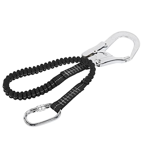 Sicherheits leine mit Snap-Haken 25 KN Heavy-Duty-Gurtband Sicherheits-Absturz-Schutz-Innen stoßdämpfer, elastisch, einziehbar, Kletterbaum-Gurt-Harness von HERCHR