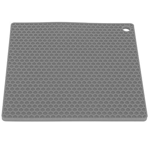Silikonmatten Mikrowellenofenmatte Hitzebeständige Matte für Küchenarbeitsplatte Tischset-Isolierkissen 17x17cm(Grau) von HERCHR