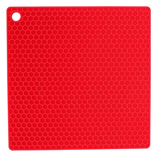 Silikonmatten Mikrowellenofenmatte Hitzebeständige Matte für Küchenarbeitsplatte Tischset-Isolierkissen 17x17cm(rot) von HERCHR