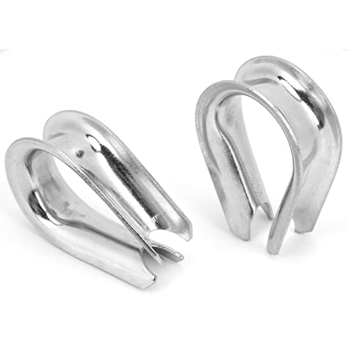 Stainless Steel Thimble, 2pcs 14MM Marine Wire Rope Clamps Cable Protective Ring Thimbles Clamps for Wire Rope Cable Thimbles Rigging Stainless Steel Thimble, 2pcs 14MM Marine Wire Rope Clamps Cable Protective Ring Thimbles Clamps for Wire Rope Cable Thimbles Rigging von HERCHR