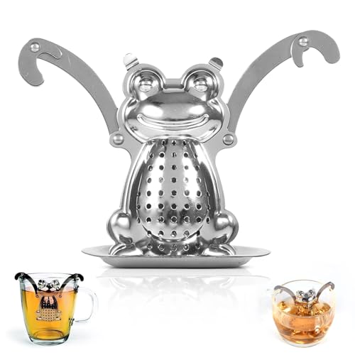 Teesieb Lustig Tee Ei, Edelstahl Froschform Teesieb Für Losen Tee Teebeutel, Teefilter Edelstahl, Teebrüher Mit Griffen Fine Mesh Tea Sieb Ideal Für Alle Teesorten Schwarztee Saft Teesieb Lustig Tee Ei, Edelstahl Froschform Teesieb Für Losen Tee Teebeutel, Teefilter Edelstahl, Teebrüher Mit Griffen Fine Mesh Tea Sieb Ideal Für Alle Teesorten Schwarztee Saft von HERCHR