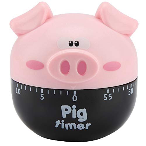 Timer Mechanical Kitchen Timer, Niedliche Cartoon Schwein Küche Timer, Mechanischer Timer-Zähler, Stundenzähler Countdown Wecker von HERCHR