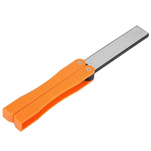 Diamant Messerschärfer Klappbar, Doppelseitiger Schleifstein Tragbarer Diamant-Messerschärfer, Schärfen Von Klappmessern Schärfen Von Doppelseitigen Messern Für Draußen, Garten, Küche (Orange) von HERCHR