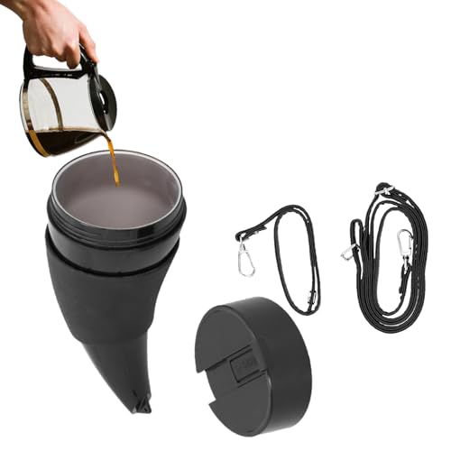 HERCHR Wikinger Trinkhornbecher,230ml/8Oz Wikinger Trinkhorn Edelstahl Isolierter Kaffeebecher, Ziegenhorn Geformte Kaffeetassen Mit Deckel Und Verstellbarem Schultergurt Für Reisen, Campingbecher HERCHR Wikinger Trinkhornbecher,230ml/8Oz Wikinger Trinkhorn Edelstahl Isolierter Kaffeebecher, Ziegenhorn Geformte Kaffeetassen Mit Deckel Und Verstellbarem Schultergurt Für Reisen, Campingbecher von HERCHR