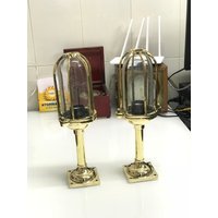 Neue Maritime Vintage Stil Massive Messing Golden Bulkhead Lampe/Leuchte Lot Von 2 von HERITAGEANTIQUESUSA