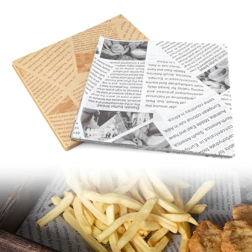 Backpapier Zuschnitte, HERKINDNESS 200 Stück Backpapier Zeitungsoptik, Metzgerpapier, für Benutzt als Burger Papier, Käsepapier, Hotdog Papier, Butterbrotpapier Backpapier Zuschnitte, HERKINDNESS 200 Stück Backpapier Zeitungsoptik, Metzgerpapier, für Benutzt als Burger Papier, Käsepapier, Hotdog Papier, Butterbrotpapier von HERKINDNESS