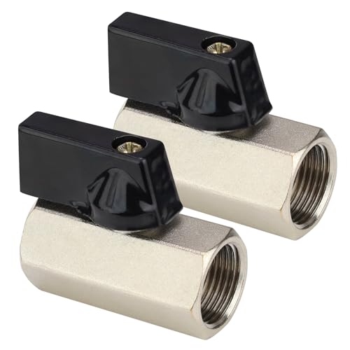 HERKINDNESS 2 Stück Kugelhahn 3/8 Zoll, Messing Vernickelt Mini Kugelhahn, 3/8 Zoll Innengewinde x 3/8 Zoll Innengewinde Absperrhahn, Sechseckiger Kugelhahn für DN10-Rohr HERKINDNESS 2 Stück Kugelhahn 3/8 Zoll, Messing Vernickelt Mini Kugelhahn, 3/8 Zoll Innengewinde x 3/8 Zoll Innengewinde Absperrhahn, Sechseckiger Kugelhahn für DN10-Rohr von HERKINDNESS