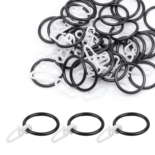 HERKINDNESS 50 Stück Vorhang Ringe, Innendurchmesser 30 mm Gardinen Ringe, mit Kunststoffhaken Duschvorhangringe, Schwarz Gardinenringe mit Haken, für Vorhangaufhängung HERKINDNESS 50 Stück Vorhang Ringe, Innendurchmesser 30 mm Gardinen Ringe, mit Kunststoffhaken Duschvorhangringe, Schwarz Gardinenringe mit Haken, für Vorhangaufhängung von HERKINDNESS