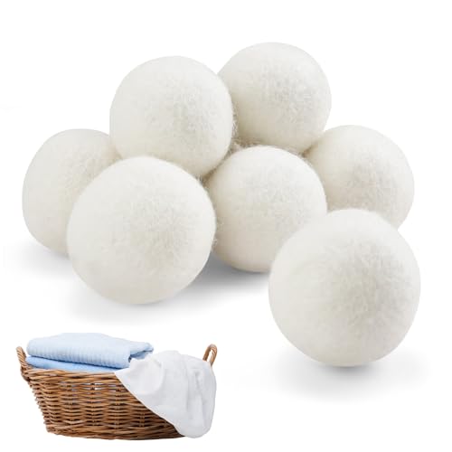 HERKINDNESS 9 Stück Dryer Balls 4 cm, Trocknerbälle aus 100% Reiner Schafwolle, Natürlicher Weichspüler Trocknerball für Daunenen, Weiche Kleidung, für Wäschetrockner Trocknungszeit Verkürzen von HERKINDNESS