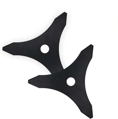 HERKINDNESS Messer für Freischneider, 2 Stück 3 mm Dick Motorsense Messer, Drei Zähne Trimmerkopf Freischneider, Lochdurchmesser 25,4 mm, für Rasen, Garten, Verbessert und VerdicktC von HERKINDNESS