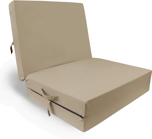 HERLAG Klappmatratze Senior (Farbe beige, Maße 195x85x10 cm, Gästebett, Faltmatratze, Bezug waschbar) P05010-2072 von Herlag