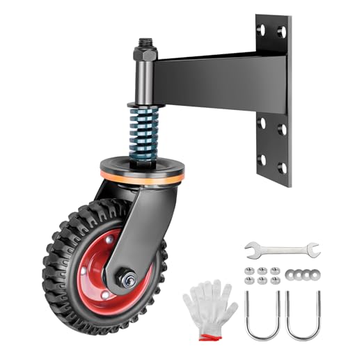 150mm Federbelastete Torrollen| Tor-Lenkräder mit Hardware| Rad mit Robuster Federung| 360° Drehbar Tor Räder Torlaufrolle Ideal für Zäune, Holztore und Gartentore, Schwerlast-Torräder 200kg Tragkraft von HERLLD