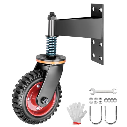 200mm Federbelastete Torrollen| Tor-Lenkräder mit Hardware| Rad mit Robuster Federung| 360° Drehbar Tor Räder Torlaufrolle Ideal für Zäune, Holztore und Gartentore, Schwerlast-Torräder 250kg Tragkraft von HERLLD