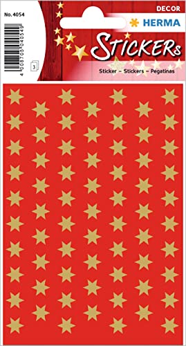 HERMA 4054 Aufkleber Sterne Gold mini, 201 Stück, 8 mm, Stern Sticker aus Papier, Weihnachtssticker Sternaufkleber für Weihnachten Geschenke Adventskalender Dekoration Kinder Belohnung DIY Basteln von HERMA