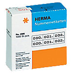 HERMA 4886 Nummernetiketten 0-999 Doppelt Selbstklebend Rot 10 x 22 mm Rechteckig 2000 Etiketten pro Packung von HERMA
