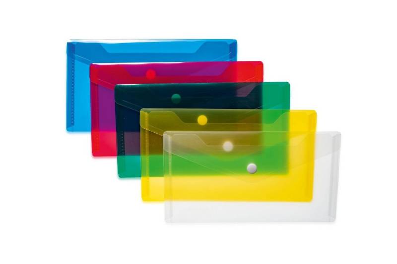 HERMA Aufbewahrungsbox Herma 20031 Brieftaschen - DIN lang, PP, transluzent, 5 Stück sortiert von HERMA