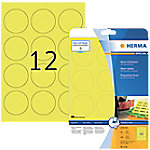 HERMA Farbige Etiketten 5152 Neongelb Rund 240 Etiketten pro Packung von HERMA