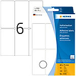 HERMA Mehrzwecketiketten 2590 Weiß Rechteckig 40 x 75 mm 32 Blatt à 6 Etiketten von HERMA