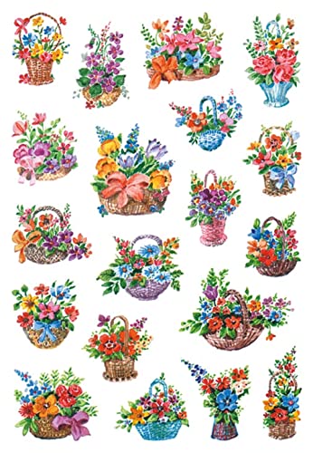 HERMA Sticker DECOR ´Blumen im Körbchen´, Sie erhalten 1 Stück á 3 Blatt von HERMA