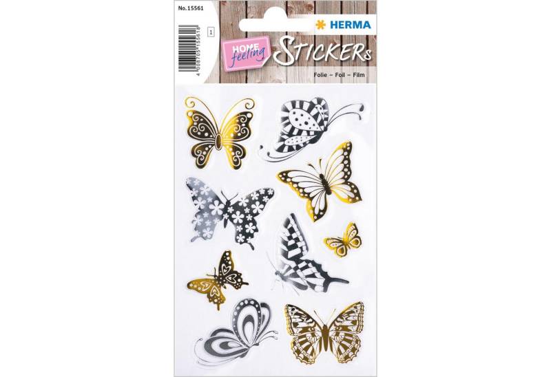 HERMA Sticker Herma Sticker CREATIVE Schmetterlinge Gold- und Silberfolie 1 Bl von HERMA
