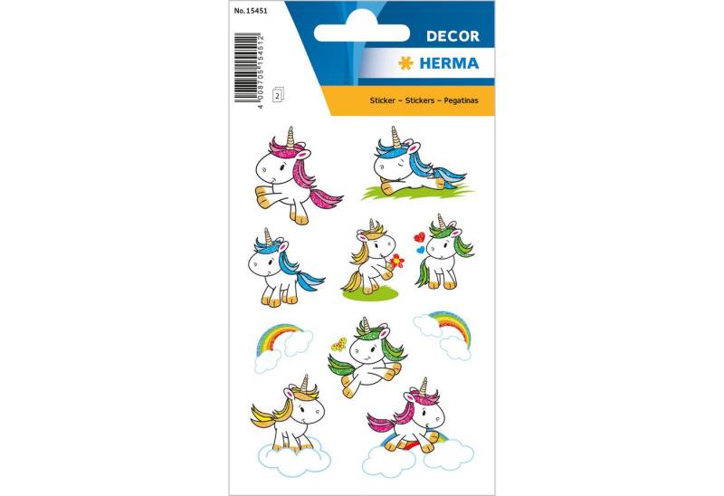 HERMA Sticker Herma Sticker DECOR Baby Einhorn beglimmert 2 Bl von HERMA