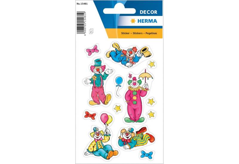 HERMA Sticker Herma Sticker DECOR Clowns beglimmert 2 Bl von HERMA
