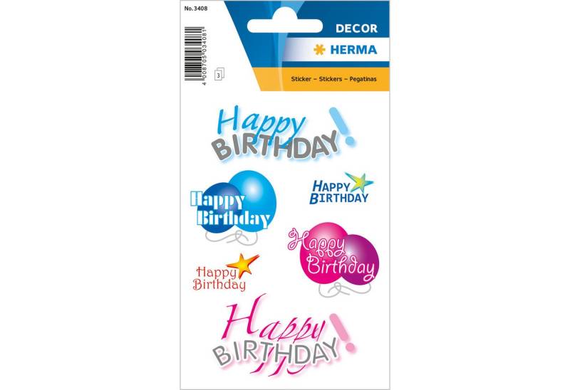 HERMA Sticker Herma Sticker DECOR Happy Birthday 3 Bl von HERMA