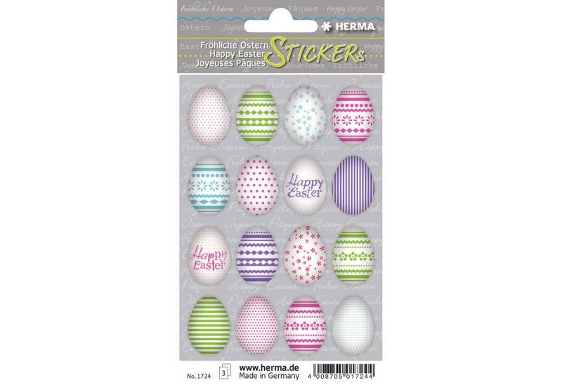 HERMA Sticker Herma Sticker DECOR Ostern Happy Easter Bunte Eier 1 Bl von HERMA