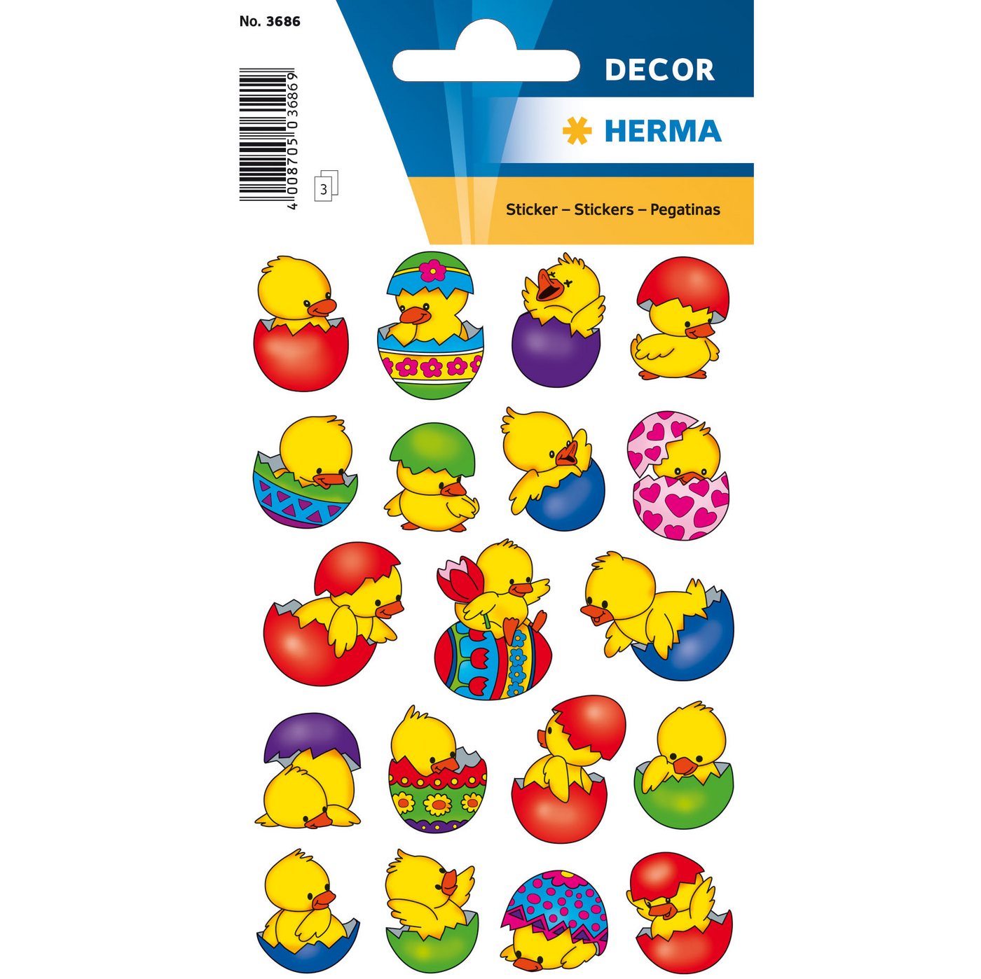 HERMA Sticker Herma Sticker DECOR Ostern Küken im Ei 3 Bl von HERMA