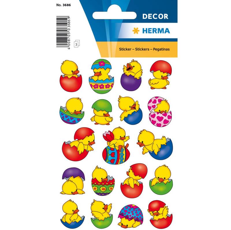HERMA Sticker Herma Sticker DECOR Ostern Küken im Ei 3 Bl von HERMA