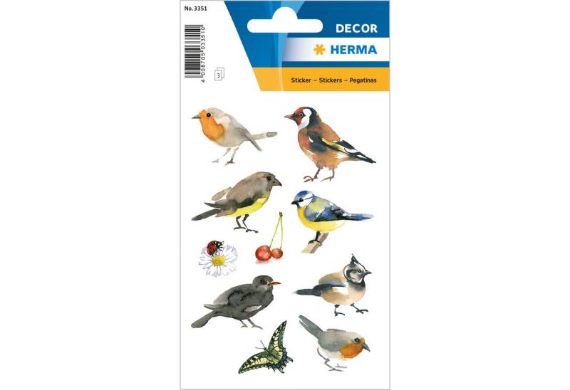 HERMA Sticker Herma Sticker DECOR Tiere Aquarell Vögel 3 Bl von HERMA