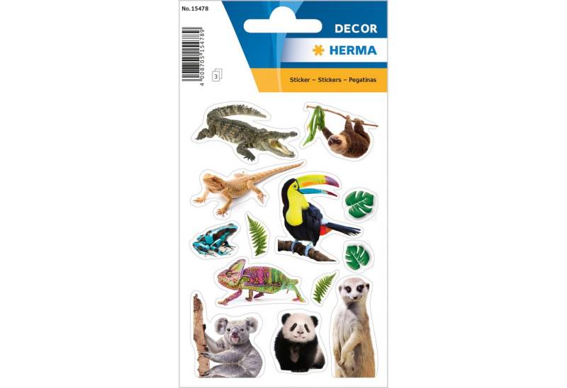 HERMA Sticker Herma Sticker DECOR Tiere Exotische Tiere 3 Bl von HERMA