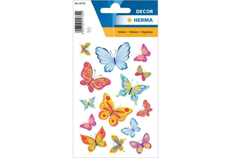 HERMA Sticker Herma Sticker DECOR Tiere Schmetterlingszeit beglimmert 1 Bl von HERMA