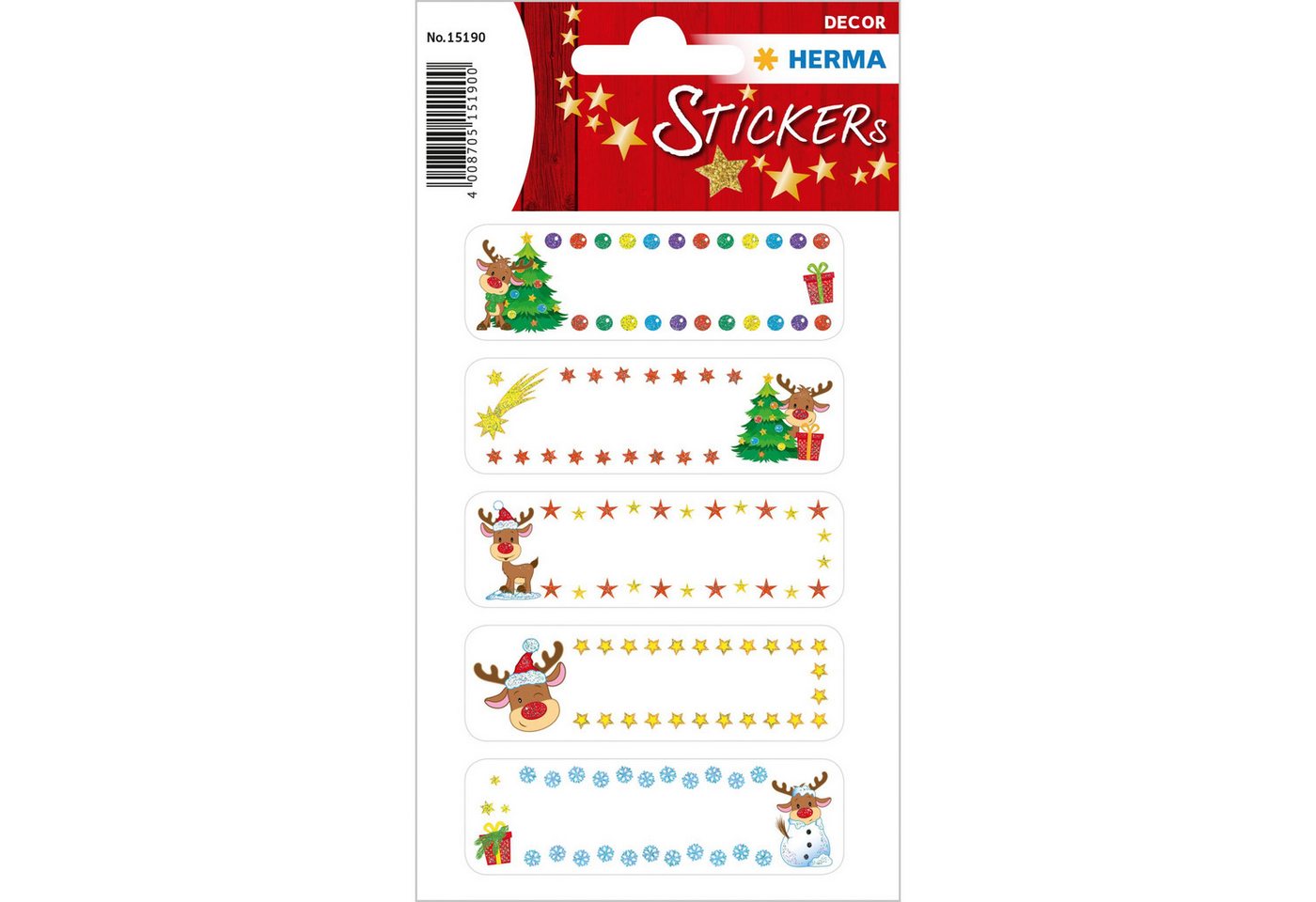 HERMA Sticker Herma Sticker DECOR Weihnachten Little Rudolph beglimmert 2 Bl von HERMA