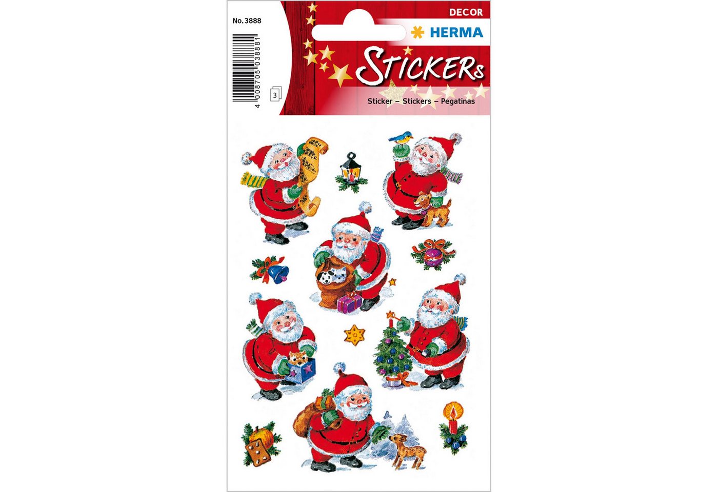 HERMA Sticker Herma Sticker DECOR Weihnachten Lustiger Nikolaus 3 Bl von HERMA