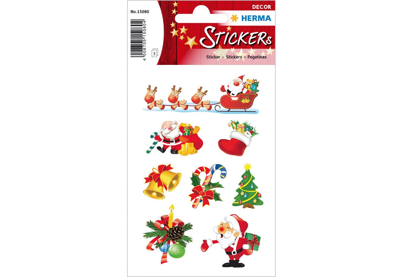 HERMA Sticker Herma Sticker DECOR Weihnachten Santa Claus 3 Bl von HERMA