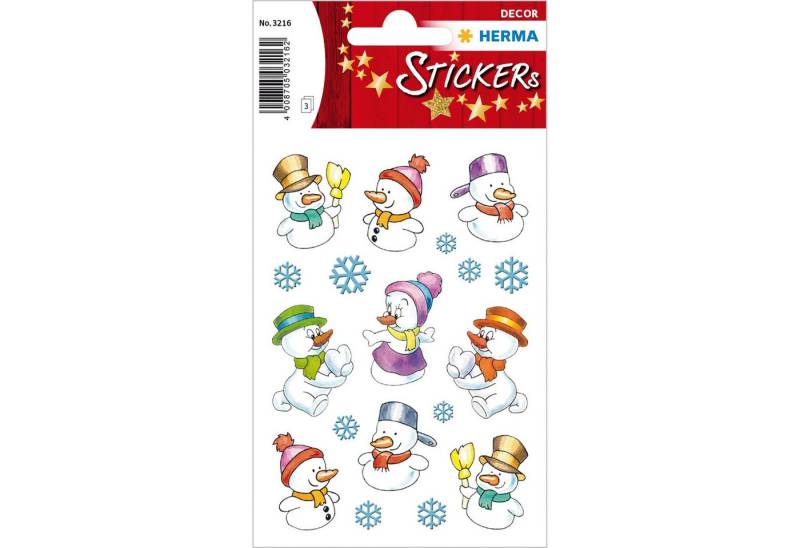 HERMA Sticker Herma Sticker DECOR Weihnachten Schneemänner 3 Bl von HERMA