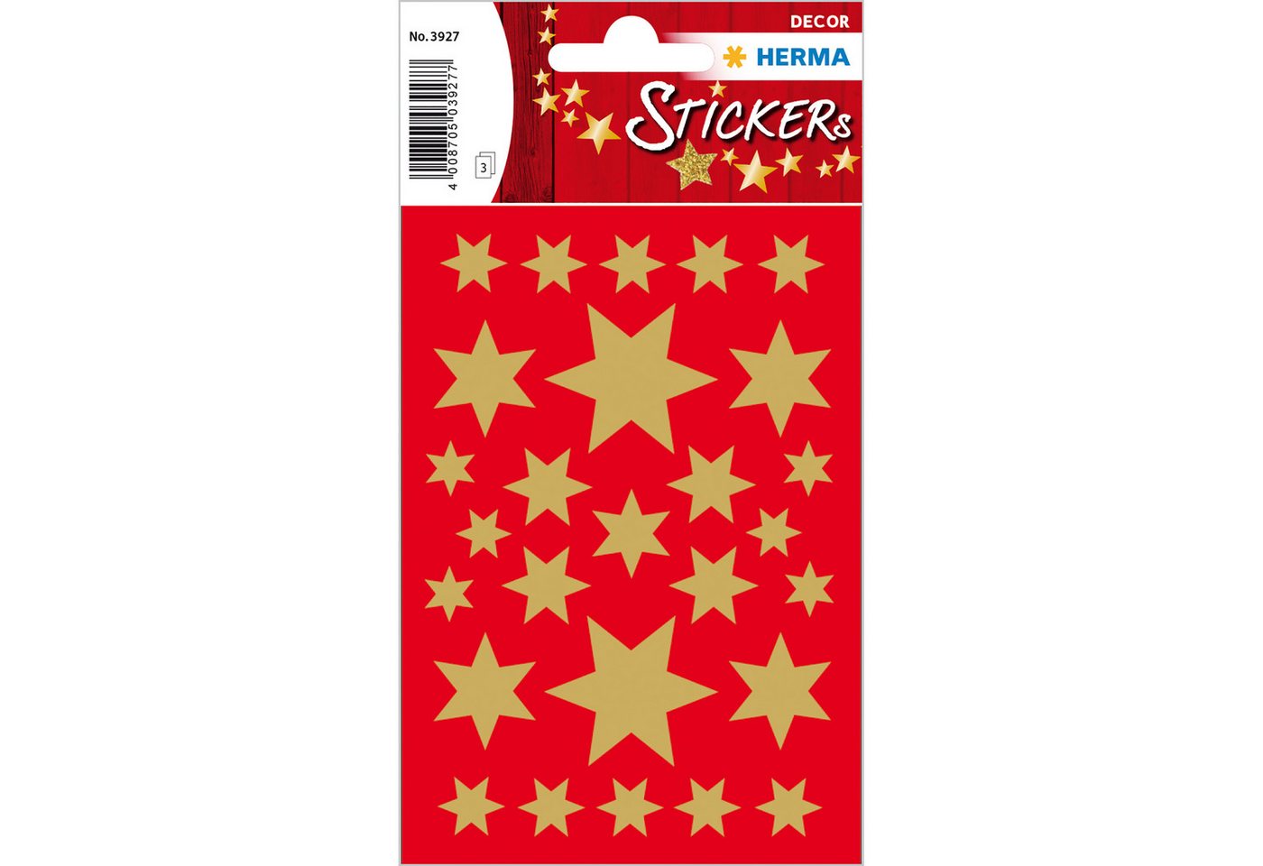 HERMA Sticker Herma Sticker DECOR Weihnachten Sterne Goldfolie 3 Bl von HERMA