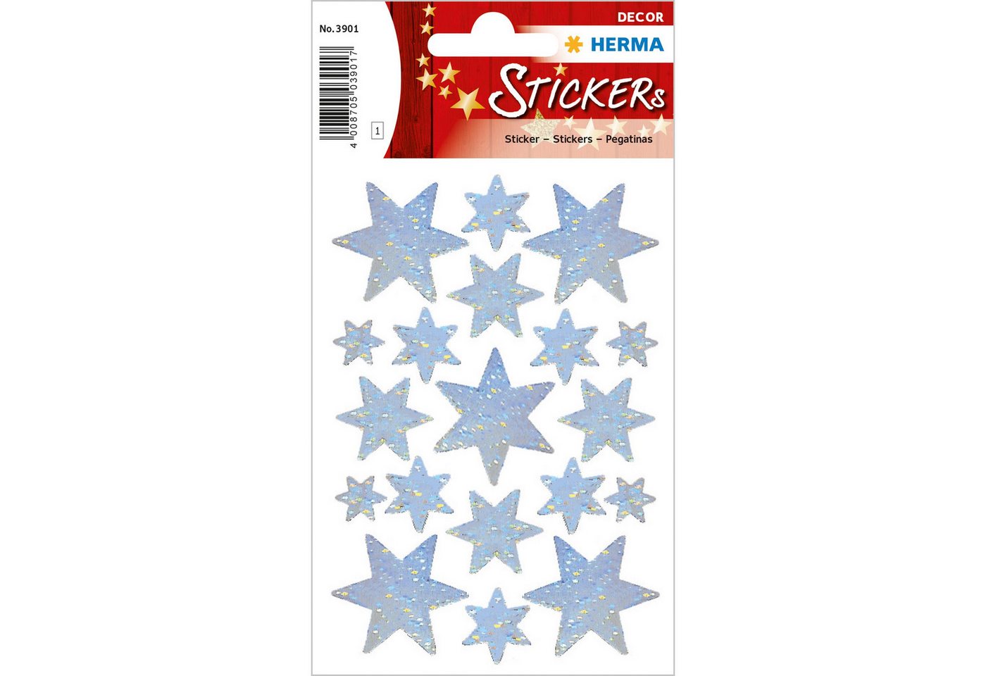 HERMA Sticker Herma Sticker DECOR Weihnachten Sterne Holografie silber 1 Bl von HERMA