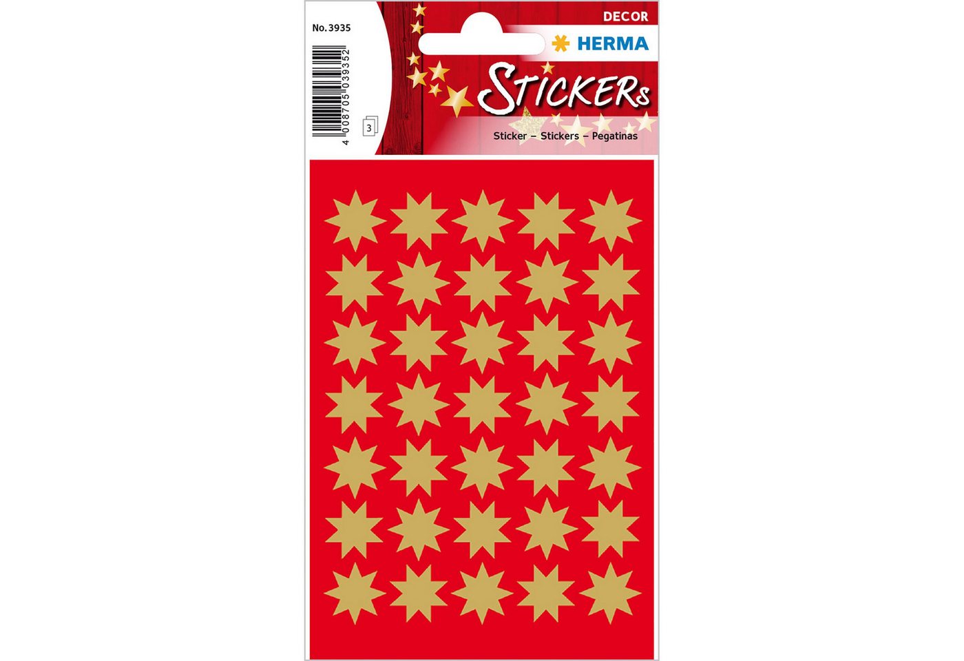 HERMA Sticker Herma Sticker DECOR Weihnachten Sterne gold 3 Bl von HERMA